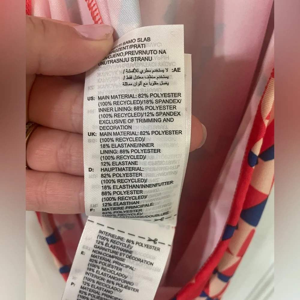 NEW Adidas Farm Rio Psychedelic Wave Red Orange Cut Out Dress Large Festival - Picture 13 of 14